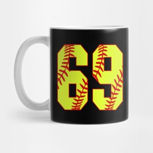 Fastpitch Softball Number 69 #69 Softball Shirt Jersey Uniform Favorite Player Biggest Fan Mug